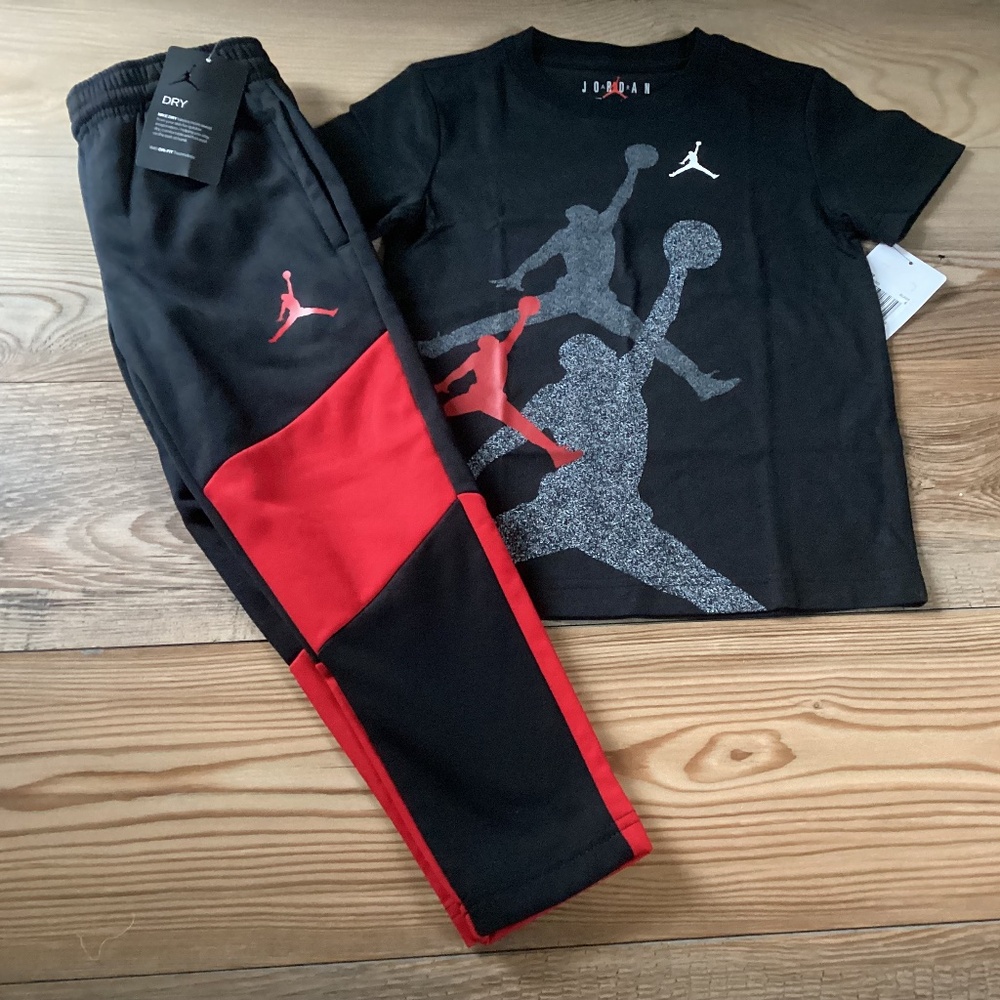 Jordan boys tee & athletic pants outfit size 5(NWT)~PRICE IS FIRM~